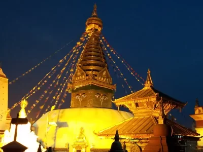 How did Swayambhunath and Boudhanath get their names?