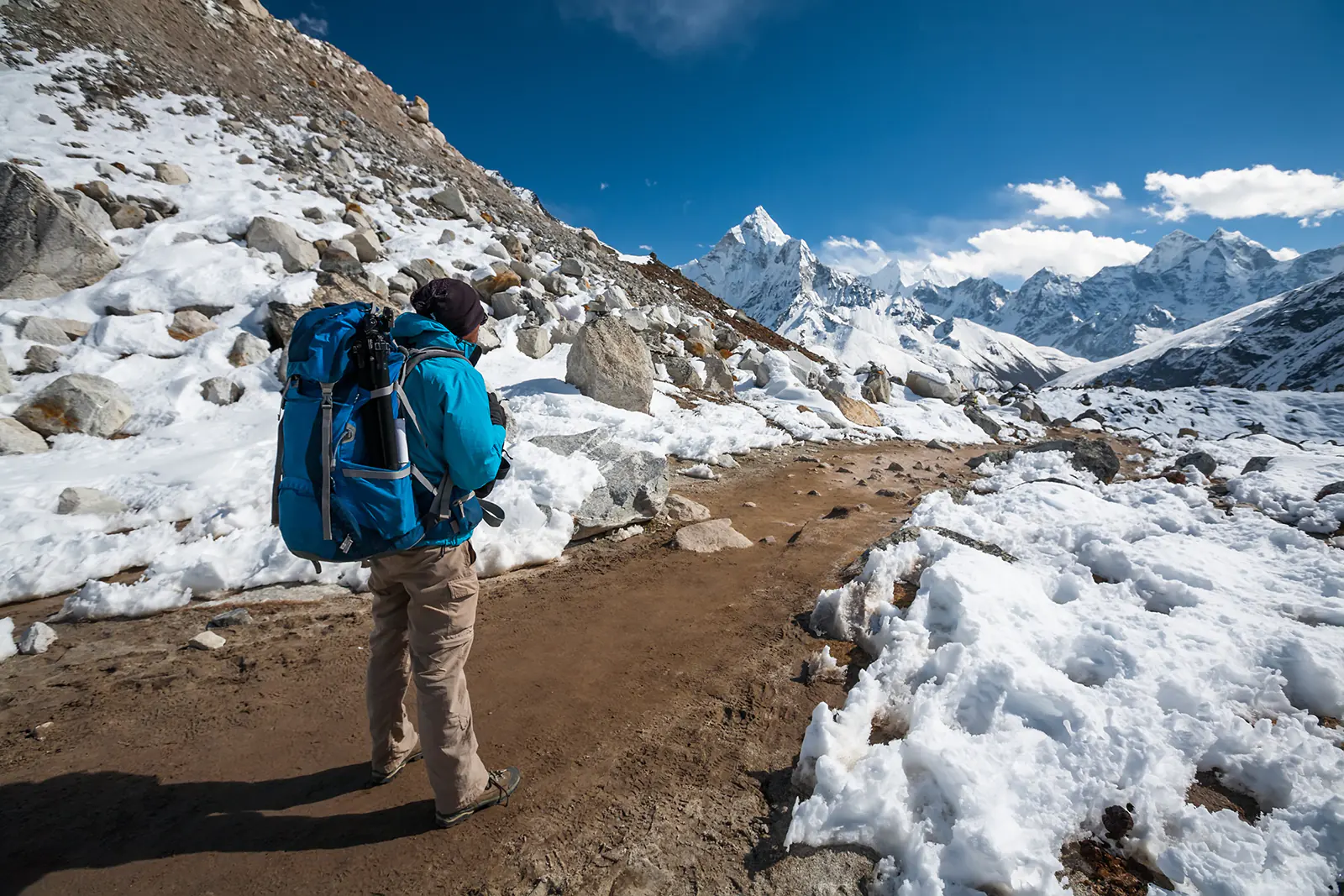 Solo Trekker during Everest Base Camp Trek in May