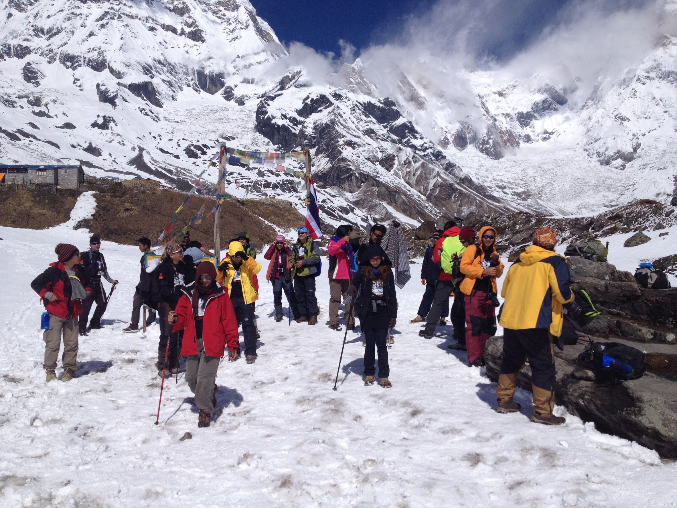 Trekkers on Annapurna Base camp during Annapurna Region Trek