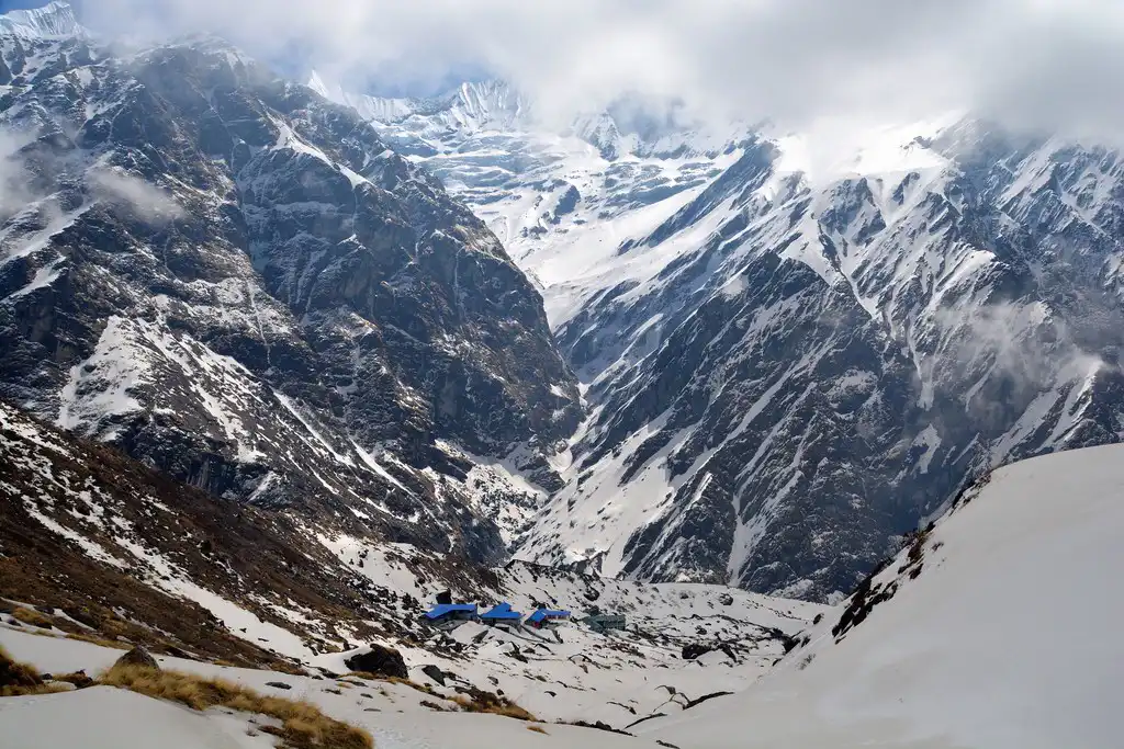 Bad weather in the Himalayas-ABC Trek