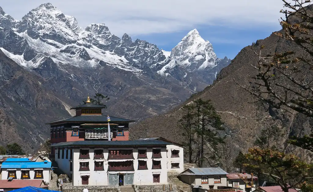 Panorama view of mountains from Tengboche