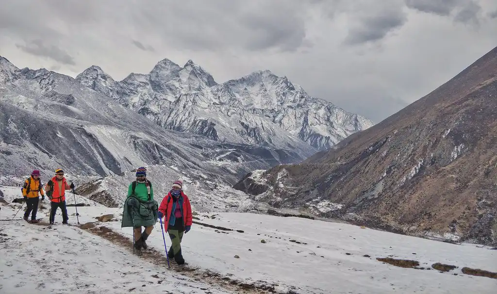 En route to Everest Base Camp from Lobuche