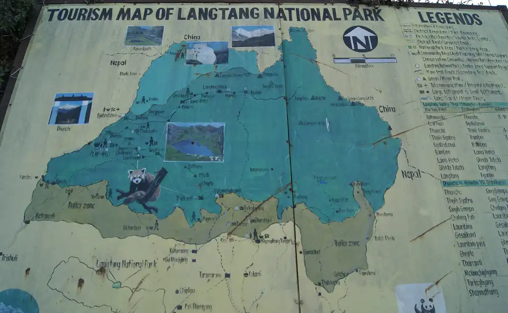 Map of Langtang National Park