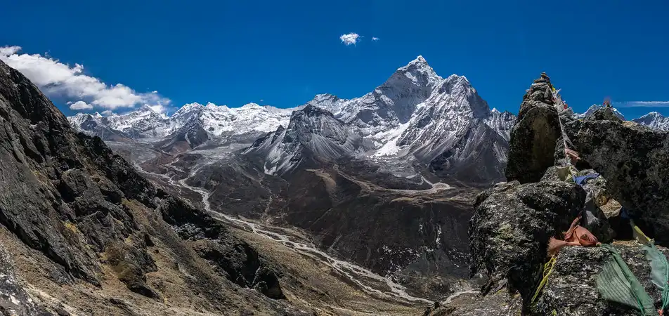 Panoramic view of the Himalayas from Dingboche