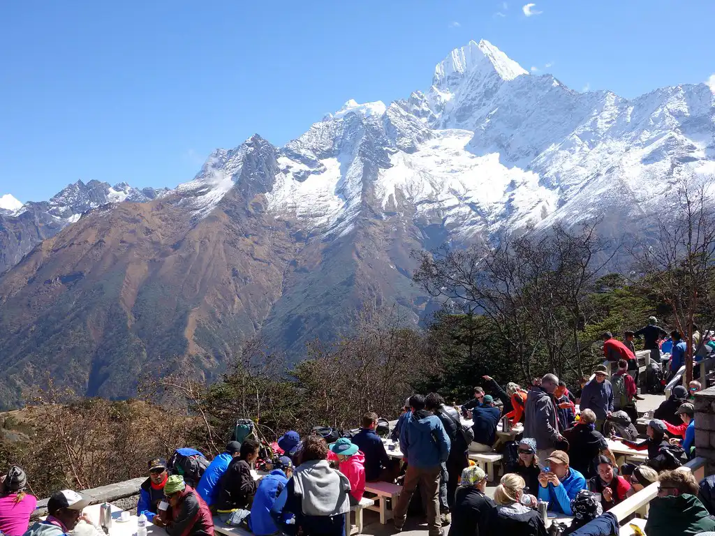 Tourists at the Everest View Hotel